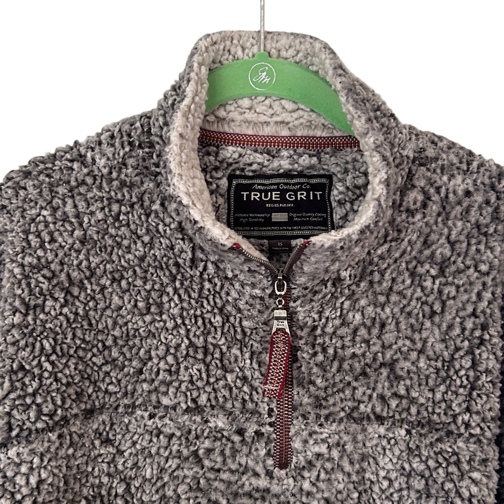 True Grit Charcoal Sherpa Fleece Size XS Original GUC